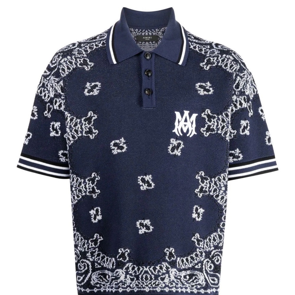 Jacquard cotton-cashmere polo shirt